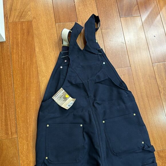 NWT Carhartt Insulated Duck Zip to Thigh Bib Overall Quilt Lined size 38x32 - Picture 7 of 16